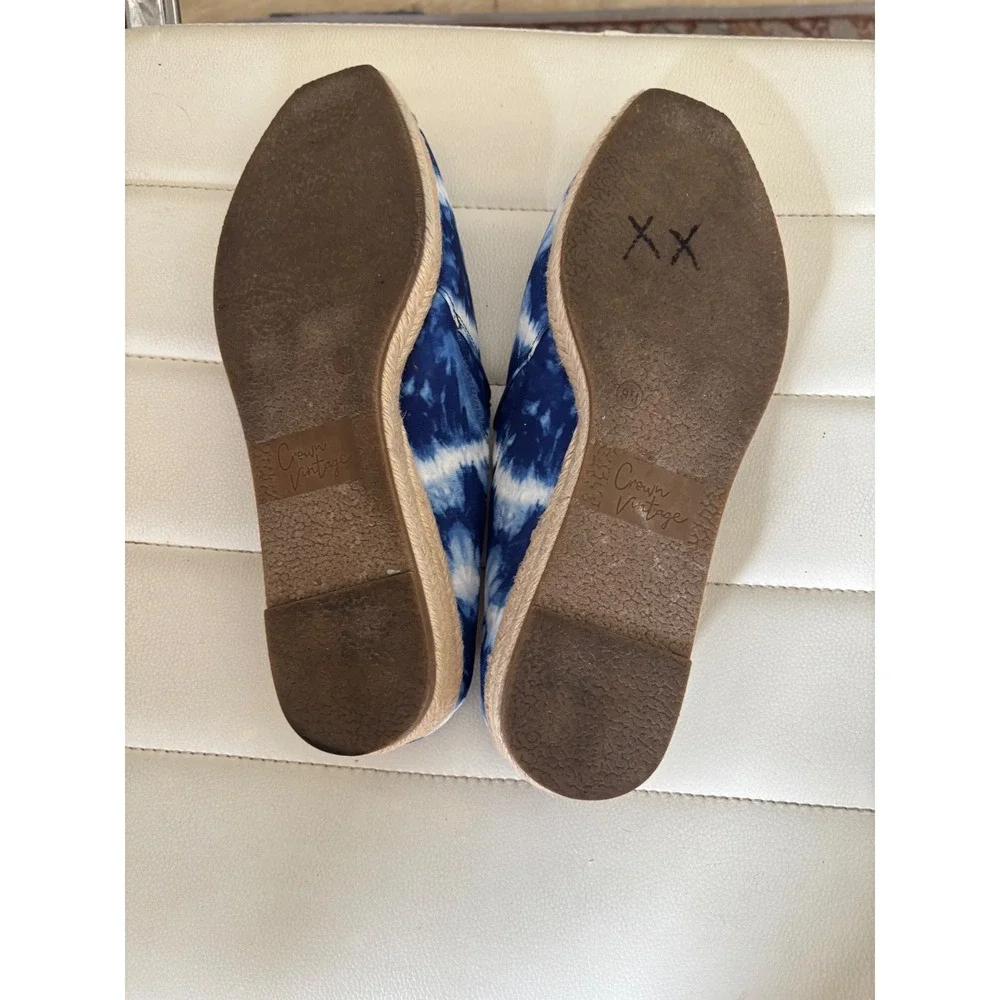 Crown Vintage Blue Tie‎ Dye Espadrille Mules Slip On Shoes Womens 9M